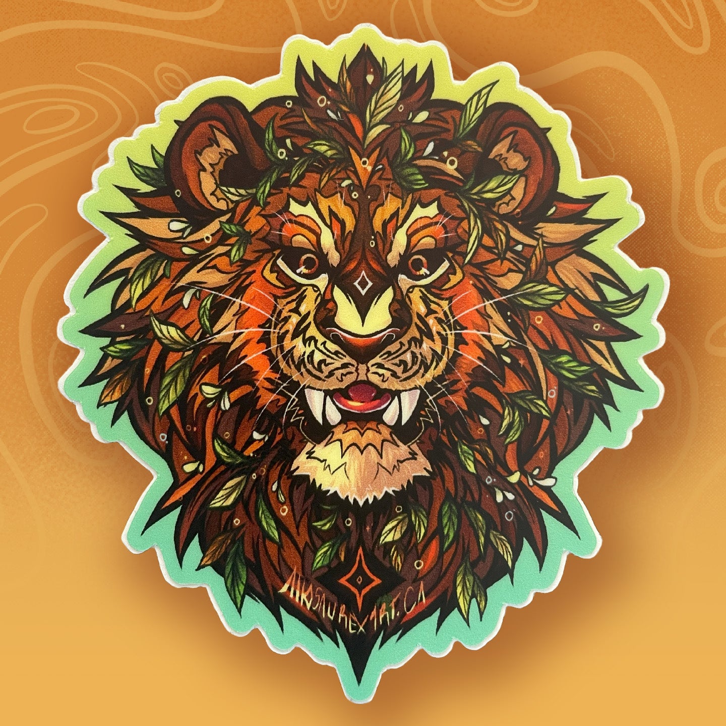 Leafy Lion Vinyl Sticker