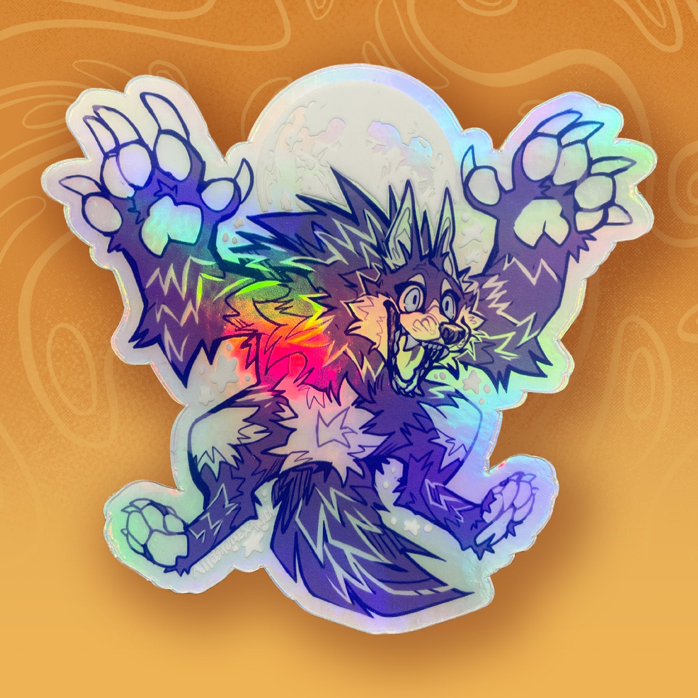 Werewolf Time! Holographic Vinyl Sticker