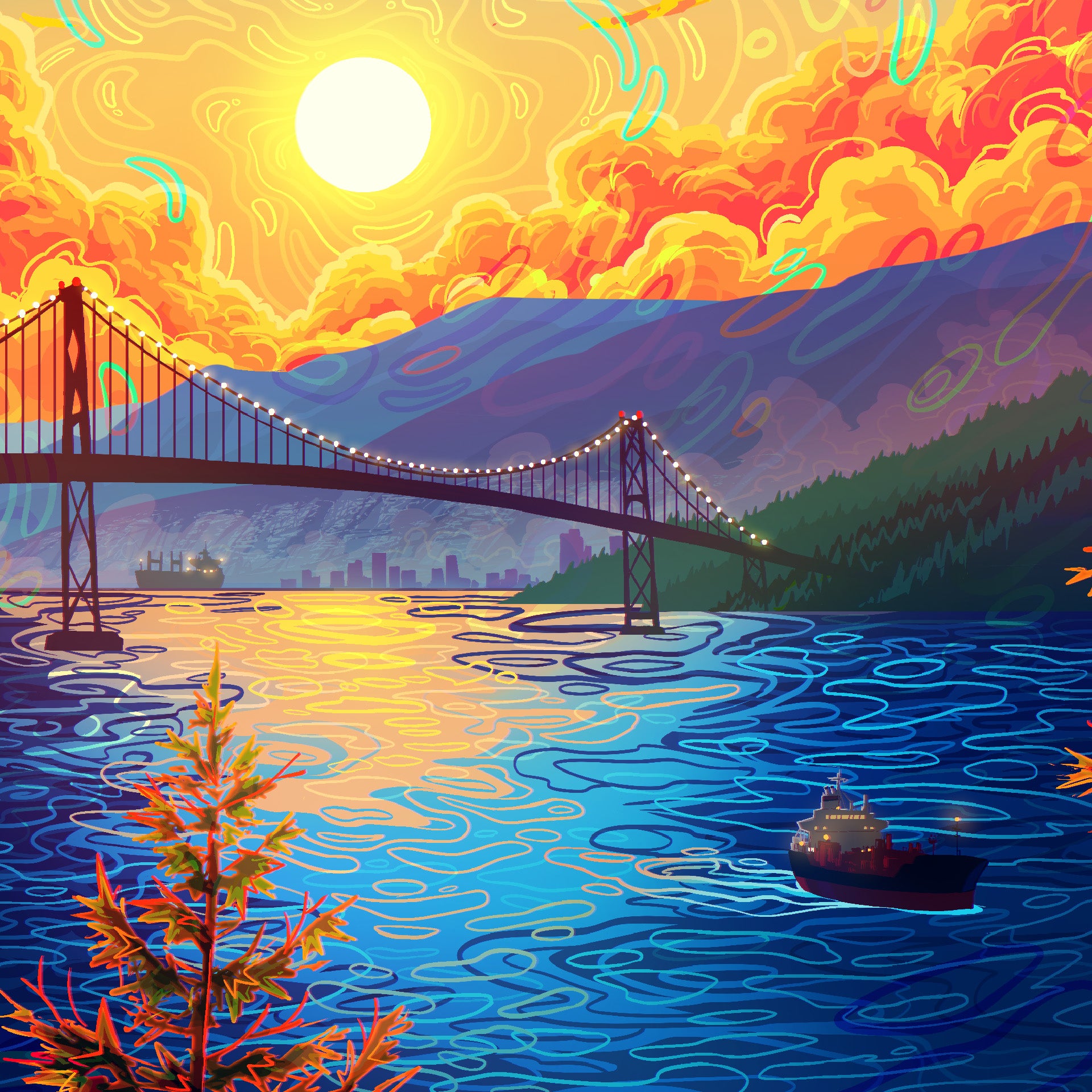 Lion's Gate Bridge Tapestry